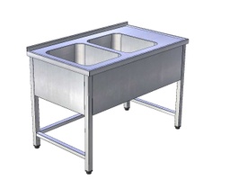 [USN-3k] Umývací stôl nerezový s dvojdrezom